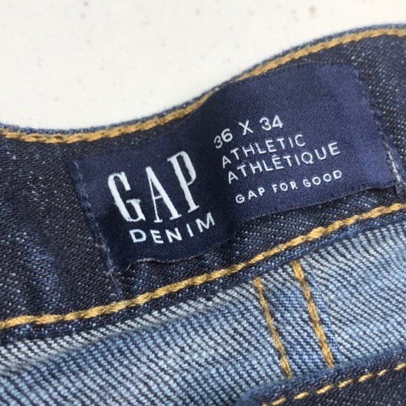 MENS GAP DARKWASH ATHLETIC FIT JEANS 36x32 ⭐️ - Picture 2 of 9